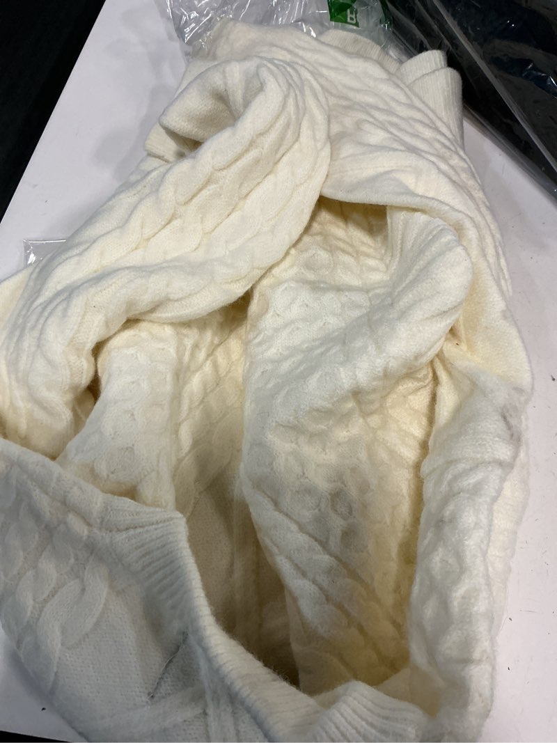 Condition photo showing Good Condition for (Size:M)Aelfric Eden Oversized Knit Sweater Solid Vintage Pullover Sweater Unisex Woven Crewneck Knitted Tops Khaki Medium