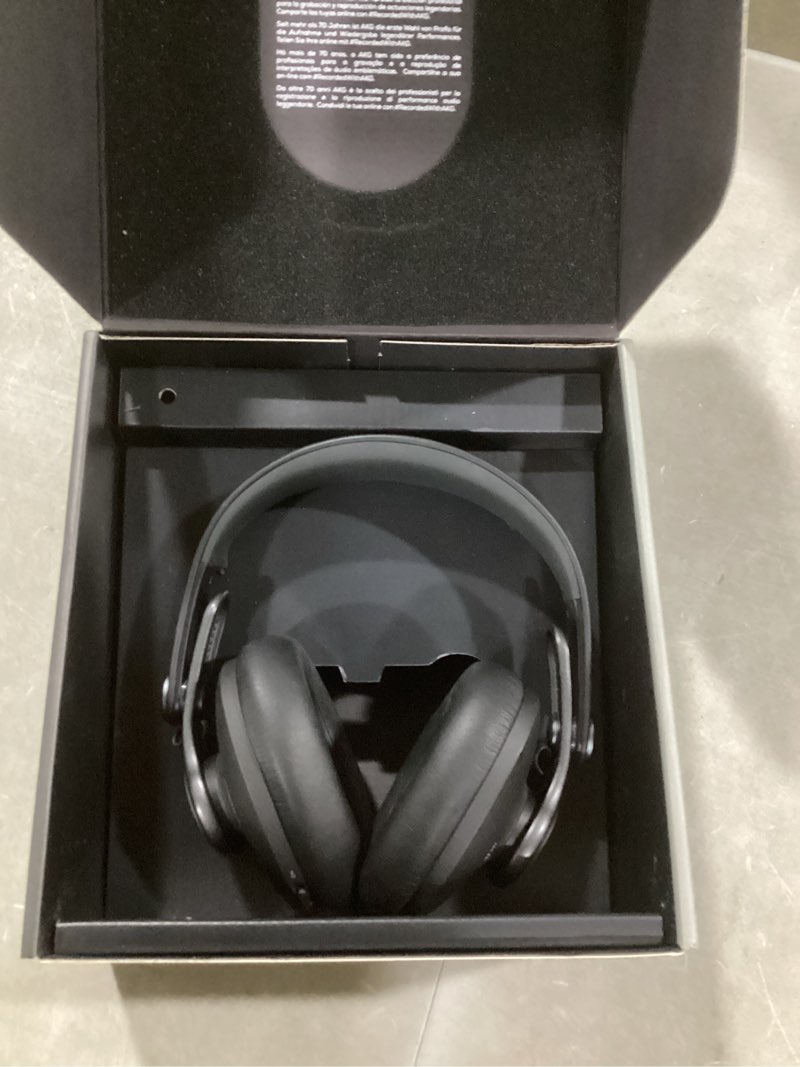 Condition photo showing As Is for akg pro audio k371bt bluetooth wireless over-ear, closed-back, portable, foldable studio headphones. 50mm drivers. astounding frequency response - 5 hz to 40 khz. black k371bt headphones