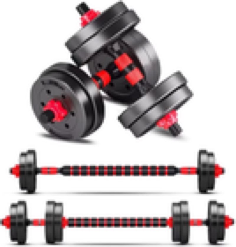 (Similar )Adjustable Dumbbells + Barbell Sets Free Weights Convertible Home Gym Equipment