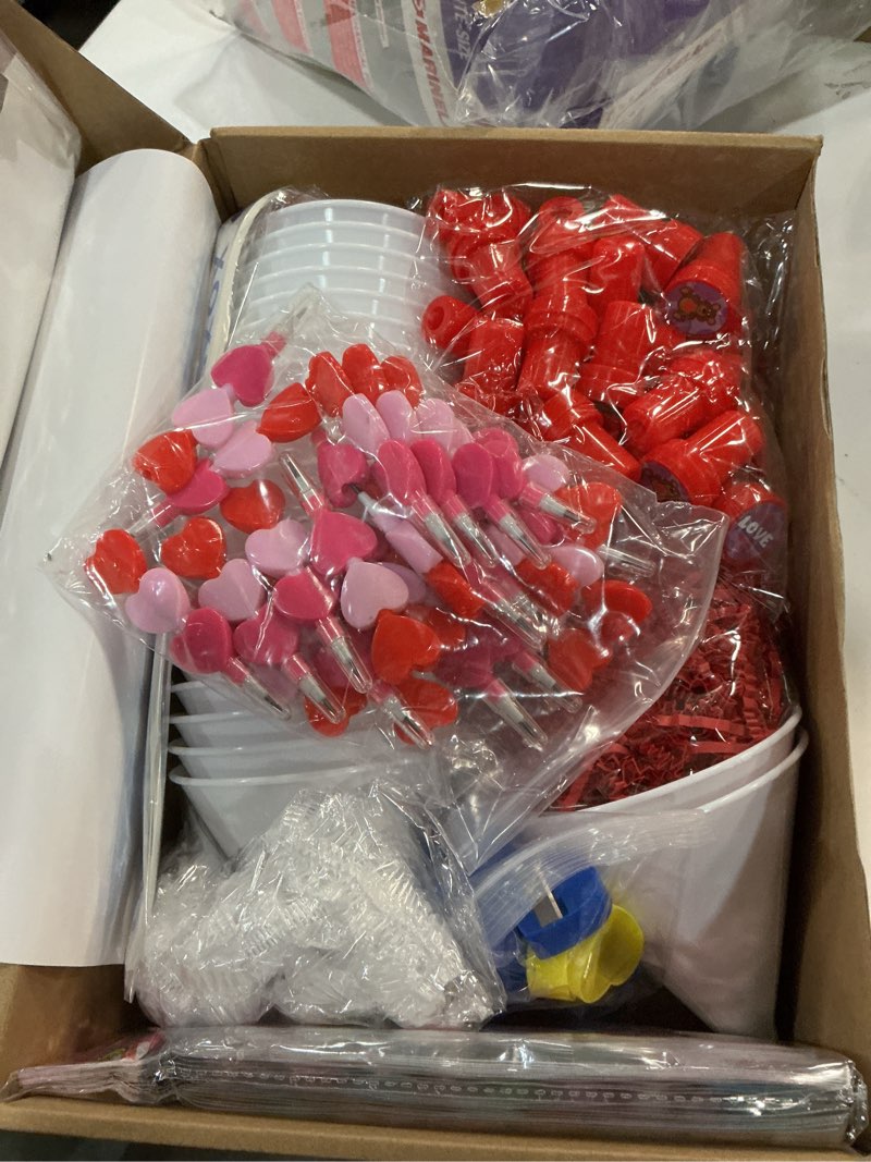 Condition photo showing New/Like New for Valentines Day Gifts for Kids - 24 Pack Giant Chocolate-Shaped Stationery Set with Pencils Stickers Gift Tags Erasers Stamper Sharperner - Valentine Party Favors Classroom School Exchange Boys Girls