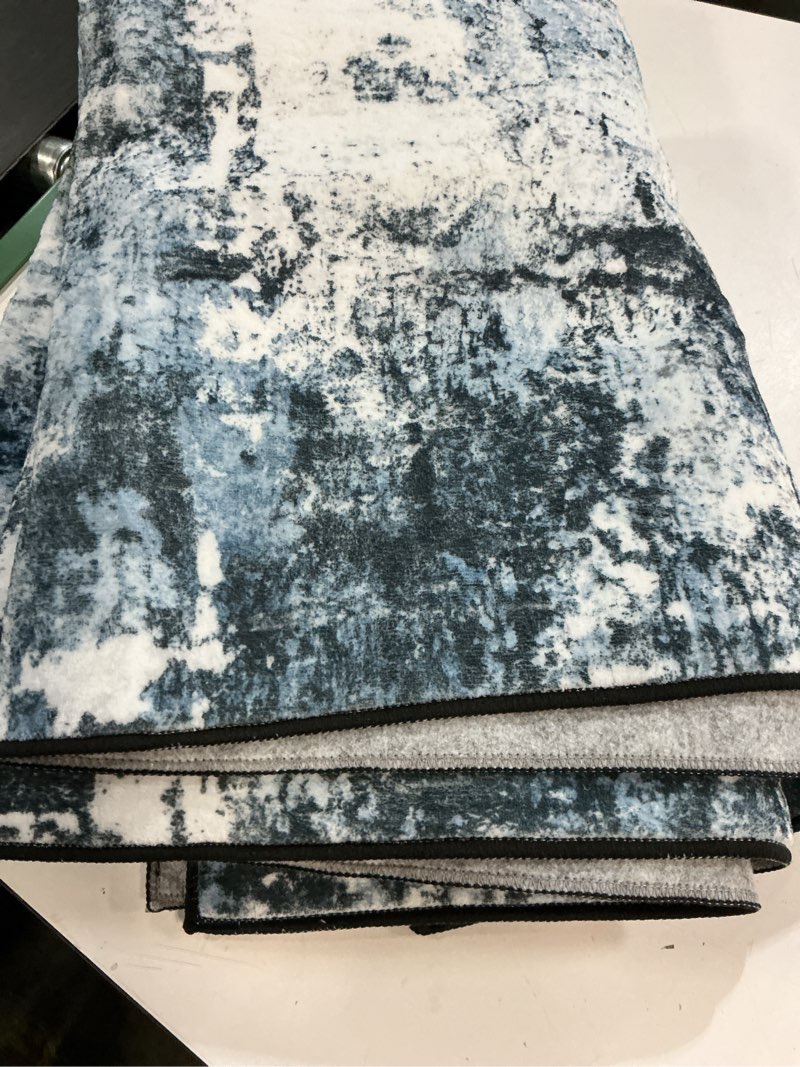 Condition photo showing Good Condition for rugflix 4x6 area rug for living room, washable non-slip stain-resistant low pile, modern dark carpet for dining room/home office/kid room/nursery/bedroom, navy blue/black 01-ocean blue 4' x 6' (rectangular)