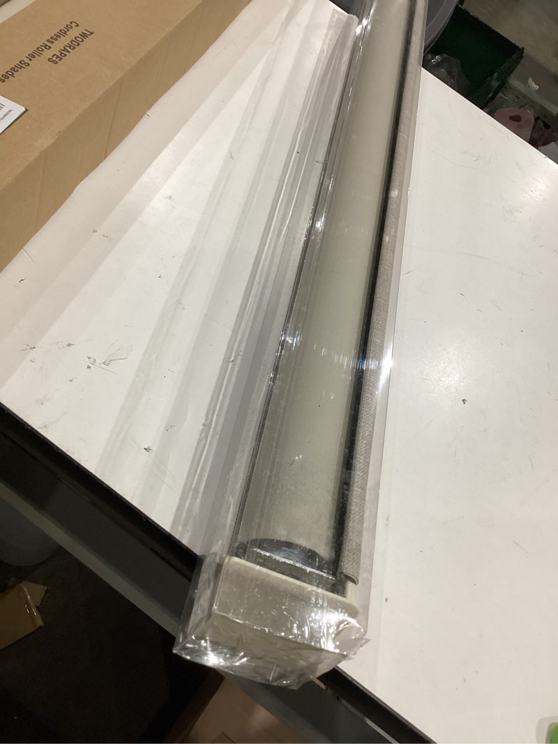 Condition photo showing Good Condition for persilux light filtering roller shades for window blinds,cordless,linen fabric,thermal insulated fabric uv protection shades for home,office,bedroom,door,light filtering-cream,34 1/2" w x 72" h 34 1/2"w x 72"h light filtering-cream