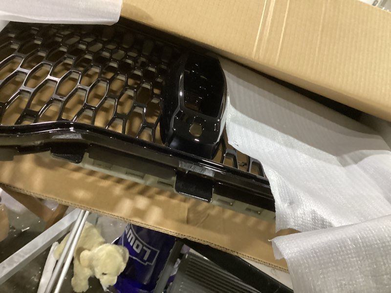 Condition photo showing As Is for jolong front upper grille fit for lincoln navigator 2018-2021 bumper upper hood grill sport oe style replacement for jl7z8200ba (glossy black)