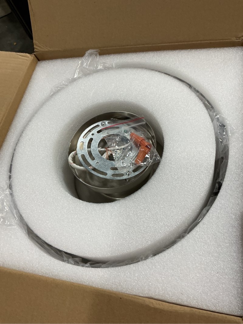 Condition photo showing Good Condition for daunton brushed nickel semi flush mount ceiling light, 3-light ceiling light with hammered glass, vi