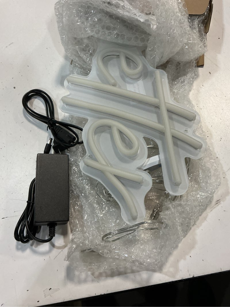Condition photo showing Good Condition for divatla better together warm white neon sign wall sign for wedding decorations, 16''*9'' & 23''*9'' backdrop, bedroom wall decor led tube sign large enough for decoration better together neon sign