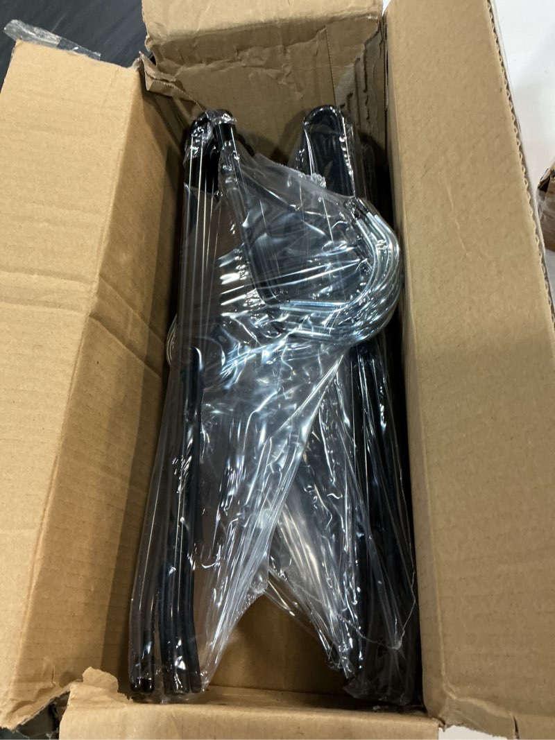 Condition photo showing New/Like New for Zober Non-Slip Pants Hangers - 40 Pack Open Ended for Jeans and Clothes - Space Saving, Strong, Durable Metal Hangers for Closet (Black) Chrome 40 Pack