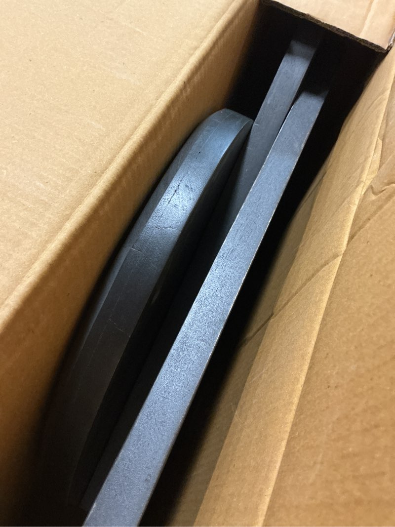 Condition photo showing As Is for stupa solid wood end table – 22" tall round side table for living room or bedroom, handcrafted accent table in distressed black finish, easy assembly, modern minimalist design for small spaces stupa black