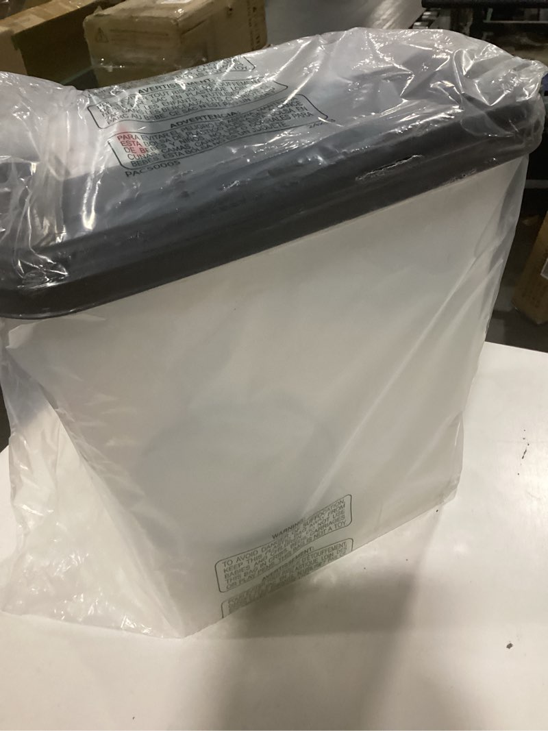Condition photo showing Good Condition for IRIS USA Airtight Dog Food Storage Container with 2-Cup Scoop and Slow Feeder Bowl Combo, Up to 30 lbs Pet Food Bin with Attachable Wheels, Anti-Slip Short Snouted Bowl, Easy to Clean, BPA Free, Black