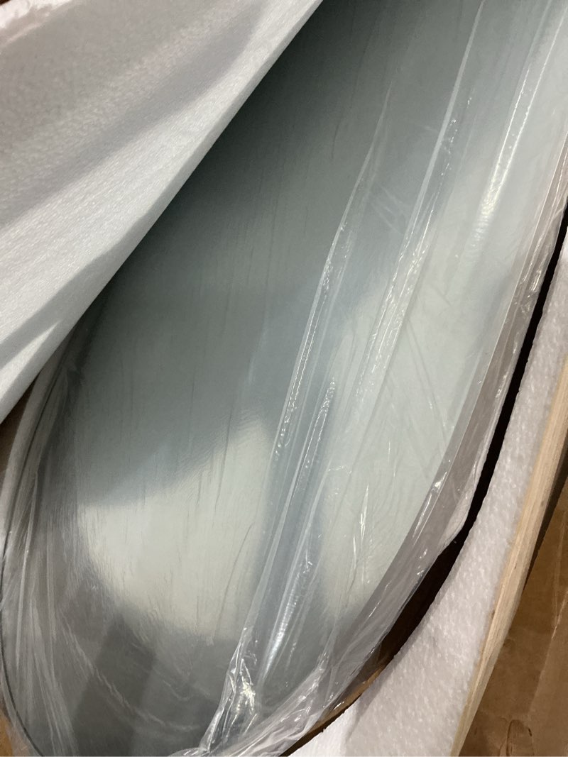 Condition photo showing Good Condition for wall mounted mirror, arched wall mirror for bathroom, 24"x36" arch bathroom mirror with metal frame, silver vanity mirror decor for mantle, bedroom, entryway, living room 36"l x 24"w silver