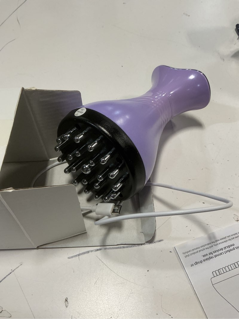 Condition photo showing As Is for lymphatic drainage massager for legs & body — handheld body massager to reduce swelling, improve circulation & smooth the look of cellulite - purple