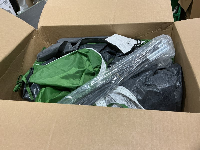 Condition photo showing As Is for 2 person camping tent with rain fly and carrying bag - lightweight outdoor tent for backpacking, hiking, or beach use by wakeman outdoors green