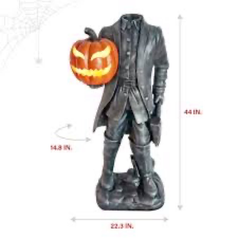 Haunted Hill Farm 44-in. Headless Horseman Statue Spooky, Indoor/Outdoor Halloween Decoration