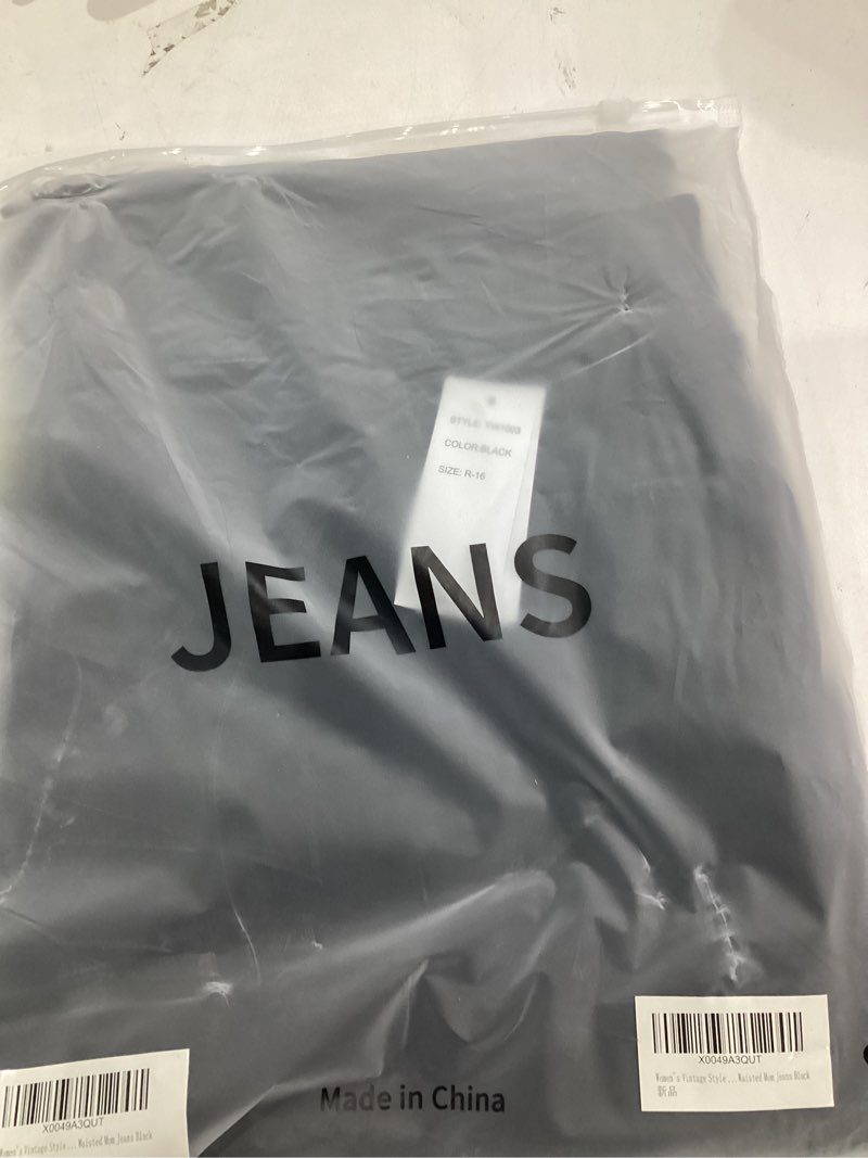 Condition photo showing Good Condition for OFLUCK Straight Leg Mom Jeans for Women High Waisted Trendy Ankle Jeans Boyfriend Denim Tapered Leg Pants 16 Black