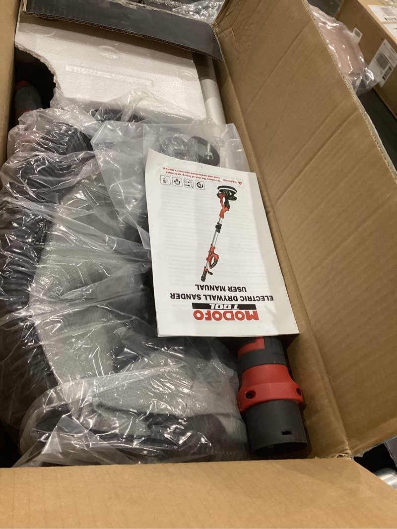 Condition photo showing As Is for Drywall Sander with Vacuum Dust Collector, 1200W 5 Variable Speed 800-2100RPM Upgraded Popcorn Ceiling Removal Tool, Lijadora Para Drywall Popcorn Ceiling Remover with Extendable Handle