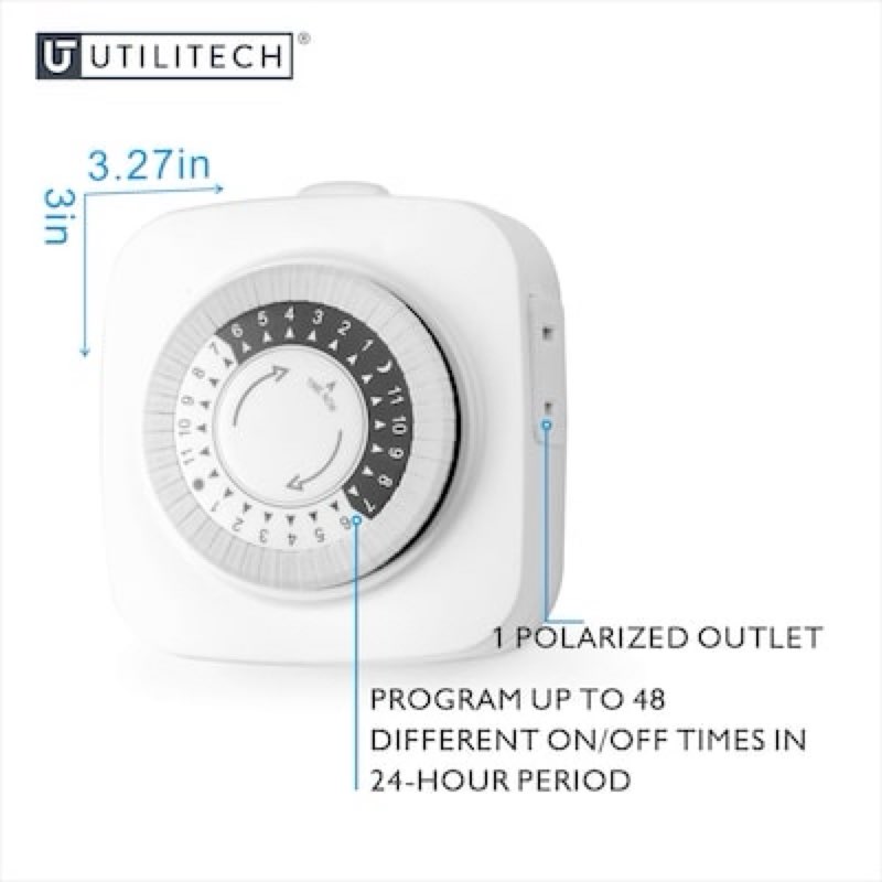 utilitech 15 -amps 125-volt indoor or outdoor 1 -outlet countdown analog lighting timer