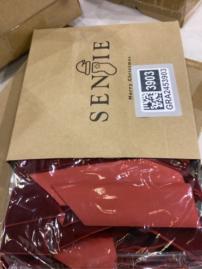 Senjie Velvet Large Christmas Bows for Staircase Garland Wreath, 20in x 8in Vintage Ribbon Bows with