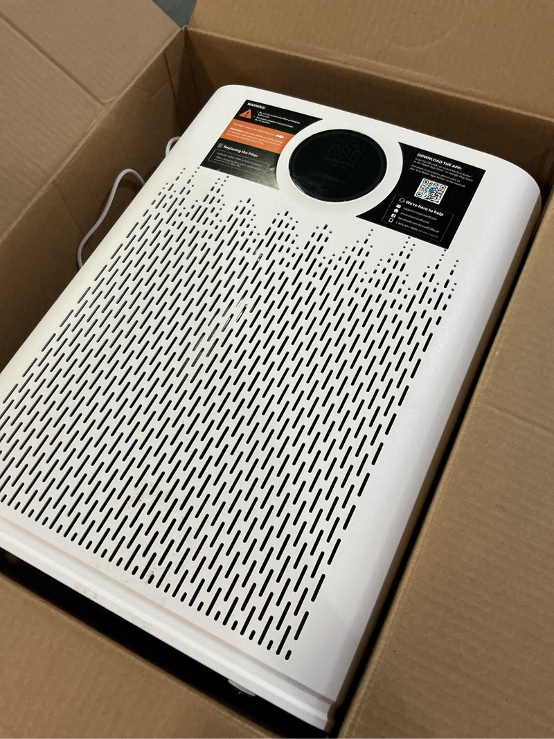 Condition photo showing As Is for Air Purifiers for Home Large Room, Cover Up to 2400 Ft² with True HEPA Filter, Smart Mode, PM2.5 Air Quality Display, 22dB Sleep Mode, Aromatherapy with 2X-Purification & 360°Air Outlet, HAP603, White Bright White