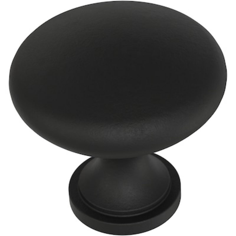 allen + roth Charles 1-3/16-in Matte Black Round Contemporary Cabinet Knob