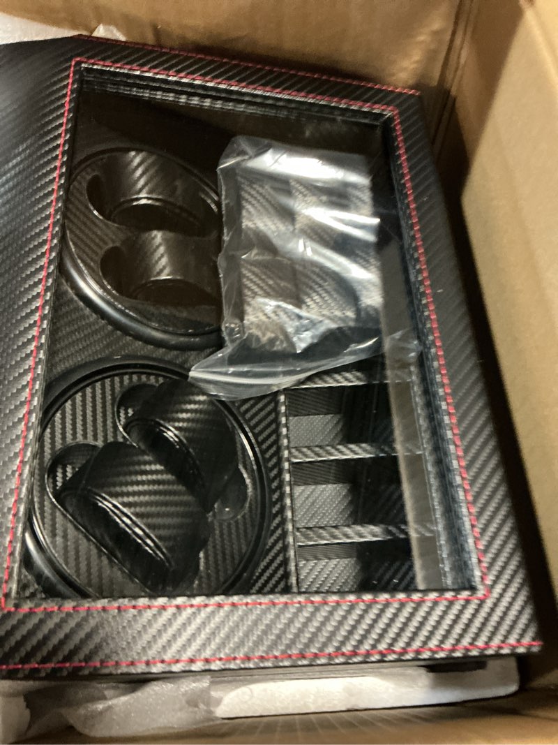 Condition photo showing New/Like New for lls automatic watch winder with 4 quiet running motor watch winding display+ 6 flexible watch pillows luxury fiber leather storage case for man/woman's watches