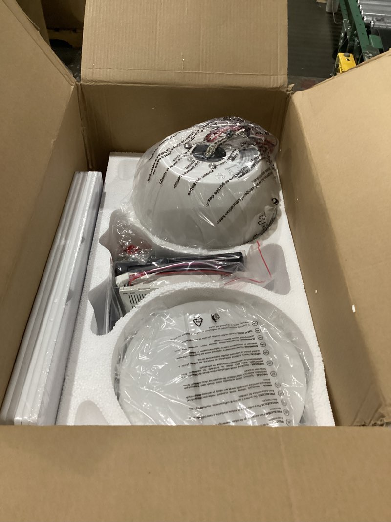 Condition photo showing New/Like New for 32'' small ceiling fan with light, mini low profile flush mount fan for hallway & closet, quiet dc motor, modern tiny space ceiling fan with app/remote control, white white 32 inch