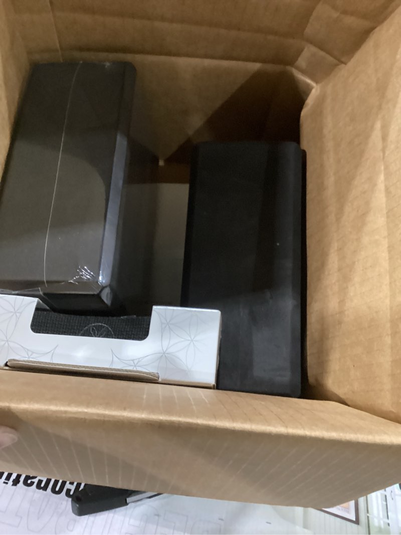 Condition photo showing Good Condition for gaiam yoga block - supportive latex-free eva foam - soft non-slip surface with beveled edges for yoga, pilates, meditation black 2 blocks w/strap