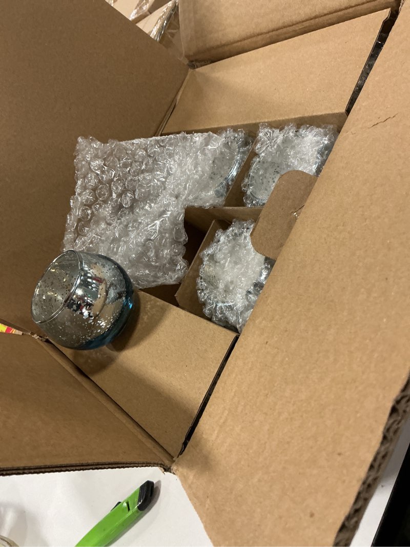 Condition photo showing New/Like New for LAMORGIFT 24 Pcs Blue Votive Candle Holders Bulk- Blue Tealight Candle Holders for Wedding Decor