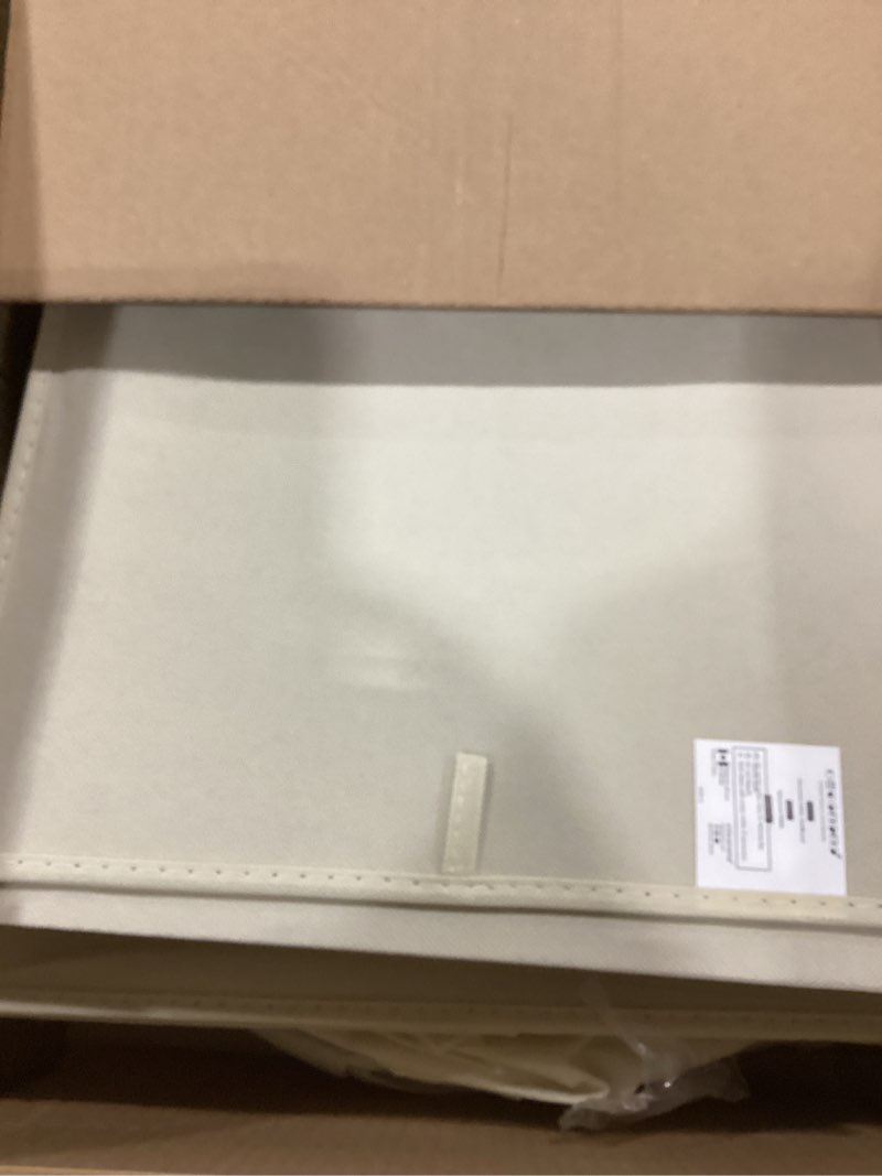 Condition photo showing Good Condition for DECOMOMO Storage Baskets, 13x15x13 Storage Cube Bins with Labels for Organizing Shelves Kallax (Kallax / 4pcs, Beige) Beige Kallax 13" x 15" / 4pcs