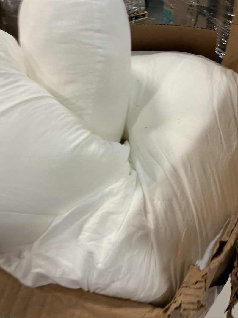 Condition photo showing As Is for QUEEN ROSE Pregnancy Pillow with Removable Cover,65in Extra Long U Shaped Maternity Pillow for Pregnant Women,White