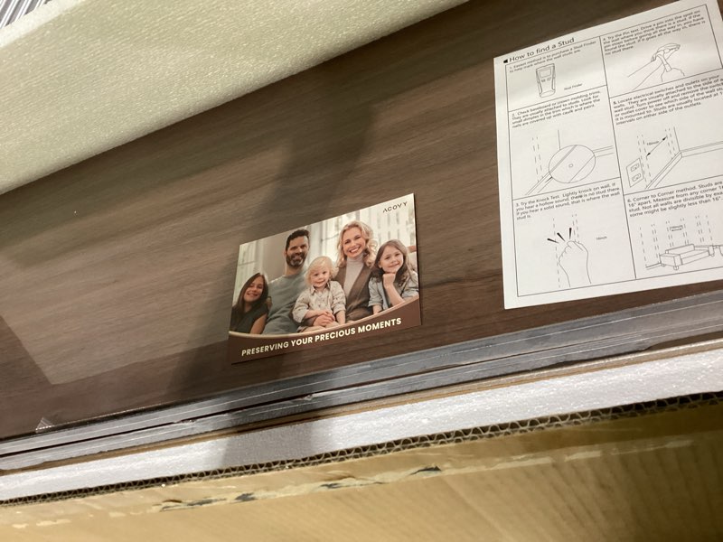 Condition photo showing New/Like New for Similar to stock photo Inch Rustic Floating Shelves for Wall Set of 2 - Brown Solid Wood Wall Mounted Shelves with Invisible Bracket, Extended Design for Farmhouse Living Room Bedroom Kitchen Decor Brown