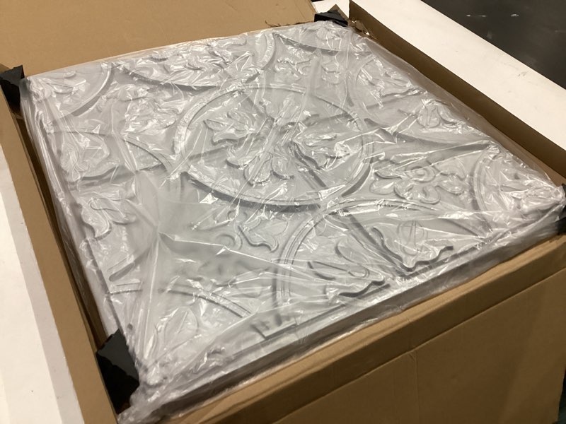 Condition photo showing Good Condition for art3d drop ceiling tiles 2x2, glue-up ceiling panel, fancy classic style in gray