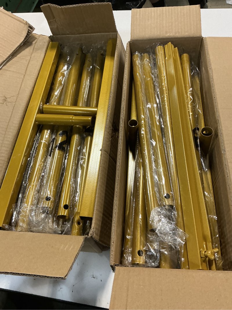 Condition photo showing Good Condition for metal arch backdrop stand wedding arch frame set of 2 (7.2ft,6ft) gold balloon backdrop arch stand for wedding ceremony birthday party baby shower graduation ceremony decoration
