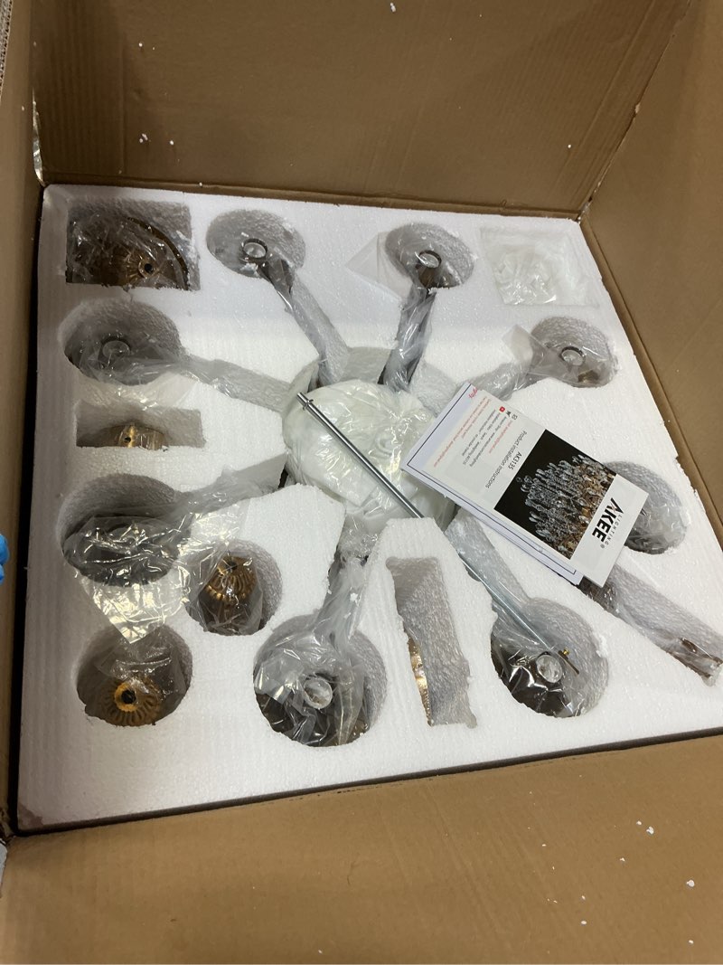 Condition photo showing New/Like New for Antique Gold Crystal Chandelier Lighting 8-Light Contemporary Chandeliers Classic Crystal Candle Island Lighting Dining Room Foyer Entrance Chandelier Light Fixture 27" 27"-8 lights