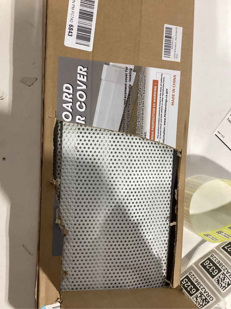 4ft Steel Easy Slip-On Baseboard Heater Cover with End Caps for Bathroom & Hydronic System for Repla