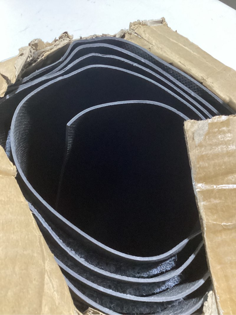 Condition photo showing As Is for Front Door Mat, 96" x 48" Heavy Duty Indoor Outdoor Doormat, Non-Slip Welcome Mats for Entryway, Rubber Backing Low Profile Commercial Door Mats 4' x 8' (Rectangular) Gray Stripe