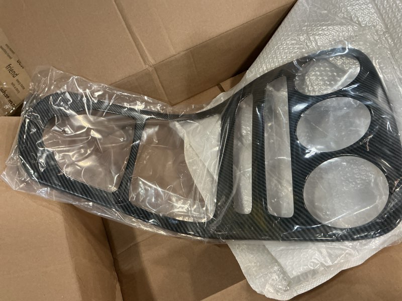 Condition photo showing Good Condition for full-wrap center console gear shift panel cover compatible with mercedes benz c class w205 2015-2018, carbon fiber pattern interior accessories for glc x253 2015-2018 (without clock)