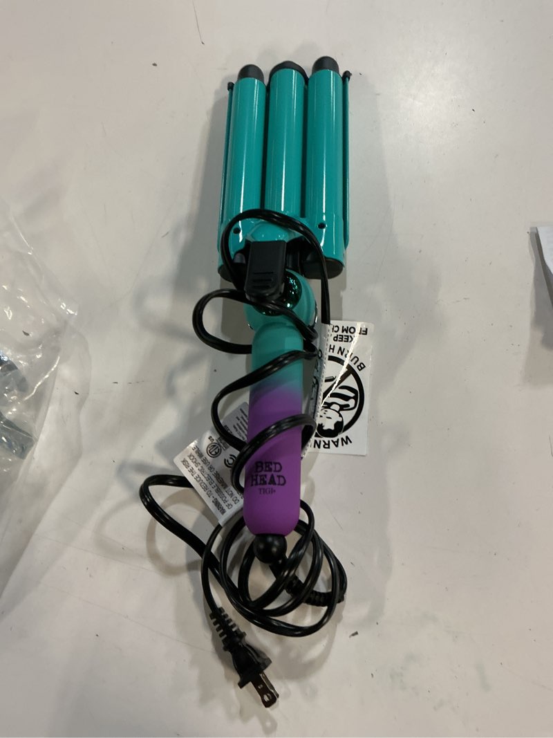 Condition photo showing Good Condition for bed head wave affair jumbo 3 barrel hair waver | quick styling, serious hold, & less heat damage | heat protectant glove included for easy, custom styling 1 count (pack of 1) hair iron