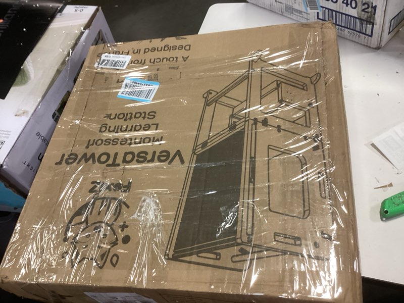 Condition photo showing New/Like New for Montessori Inspired Bamboo 4 in 1 Convertible Toddler Tower with Storage and Safety Net, Learning Standing Tower, Activity Table and Step Stool for Toddlers 1-3