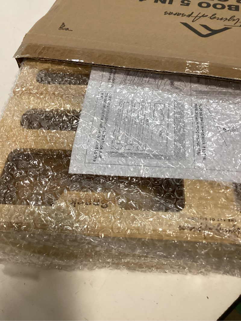 Condition photo showing New/Like New for apsaras usa 5 in 1 bamboo foil and plastic wrap organizer for kitchen drawer, ziplock bag organizer, saran wrap dispenser with cutter, plastic bag organizer, food storage bag organization new--bamboo