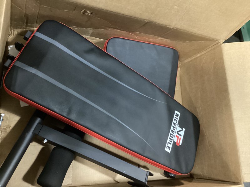 Condition photo showing Good Condition for nicepeople adjustable weight bench for home gym, 660lbs capacity workout bench with 8 backrests for chest shoulders arms, compact and foldable strength bench for small space apartment room black