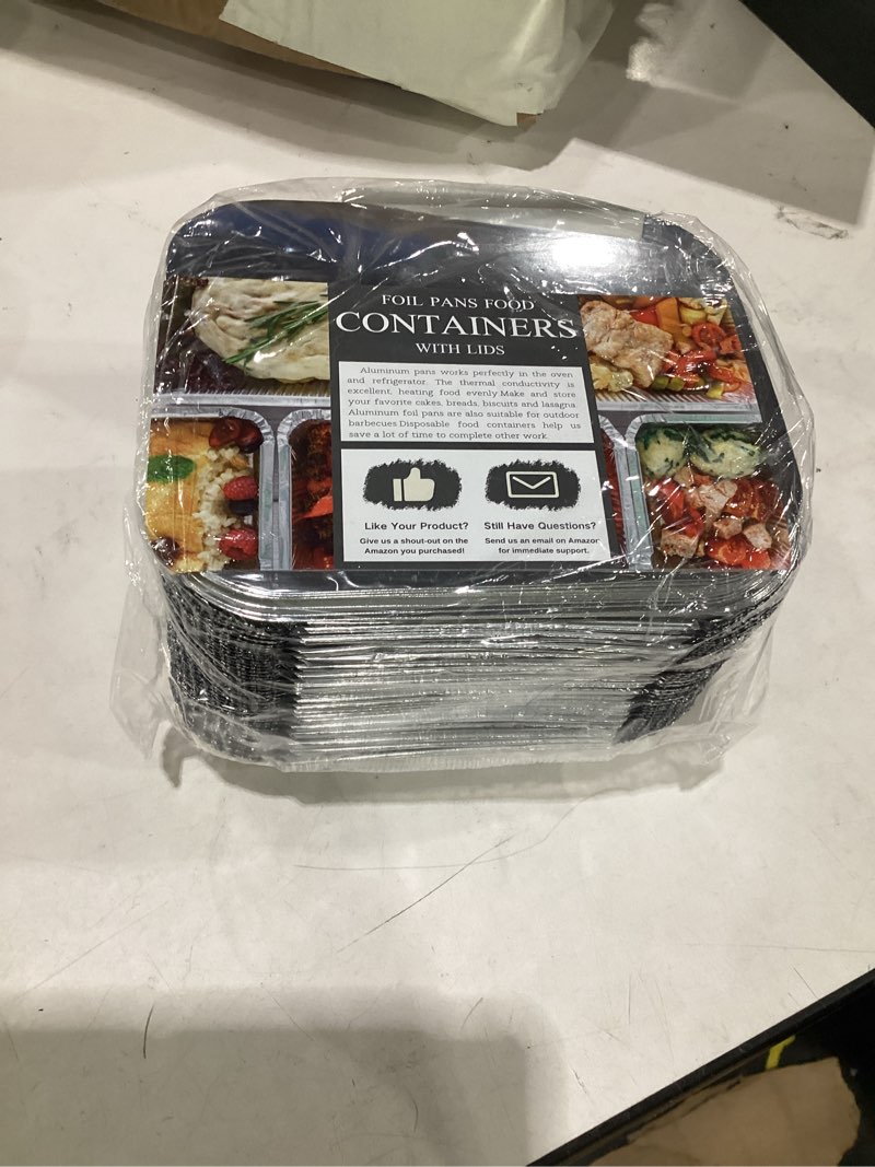 Condition photo showing Good Condition for 1 lb small aluminum pans with lids(40 pack - 5"×4") tin foil pans disposable cookware- cardboard lids, for cooking baking party meal,takeout trays - to go disposable food container