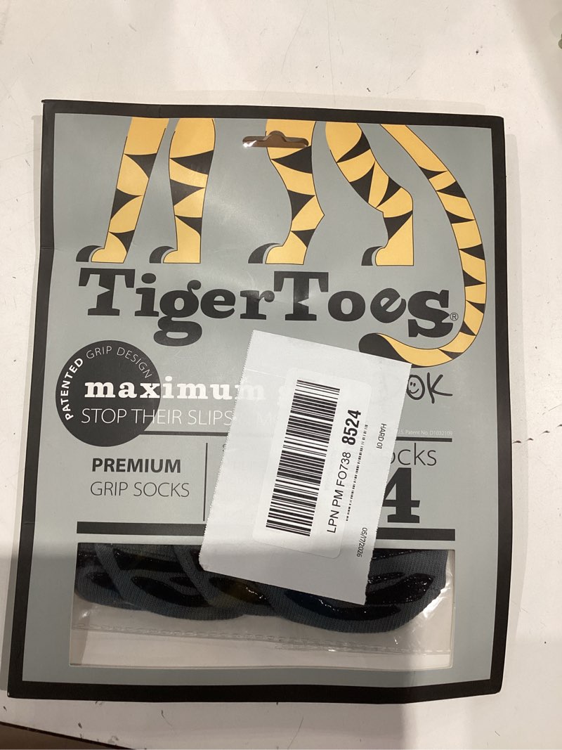 Condition photo showing New/Like New for dok tigertoes premium non-slip dog socks for hardwood floors - extra-thick grip that works even when twisted - prevents licking, slipping, and great for dog paw protection (x-large) classic grey extra large