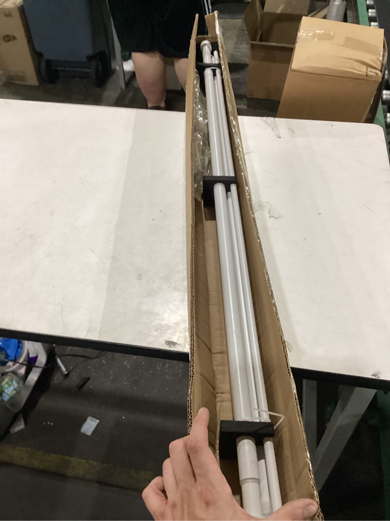 Condition photo showing New/Like New for double blackout curtain rods 72 to 144 inches (6-12 feet),1-inches front and 5/8 inches back adjustable end cap double window drapery rod for drapes and curtains,matte white 72-144" matte white