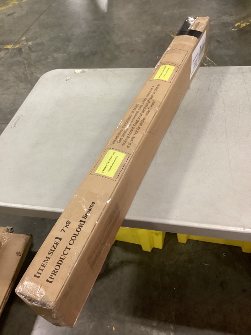 Condition photo showing New/Like New for shade&beyond outdoor roller shades with splicing design, 7' w x 6' h cordless patio roll up blinds, exterior shade cloth roll for porch, gazebo, pergola, balcony, wheat 84"w x 72"h wheat