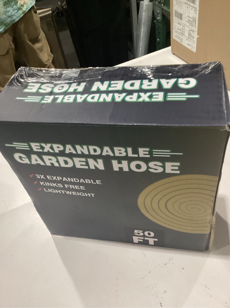 Condition photo showing New/Like New for 50 ft garden hose, non-expandable lightweight all-weather water hoses, ultra durable and flexible ga