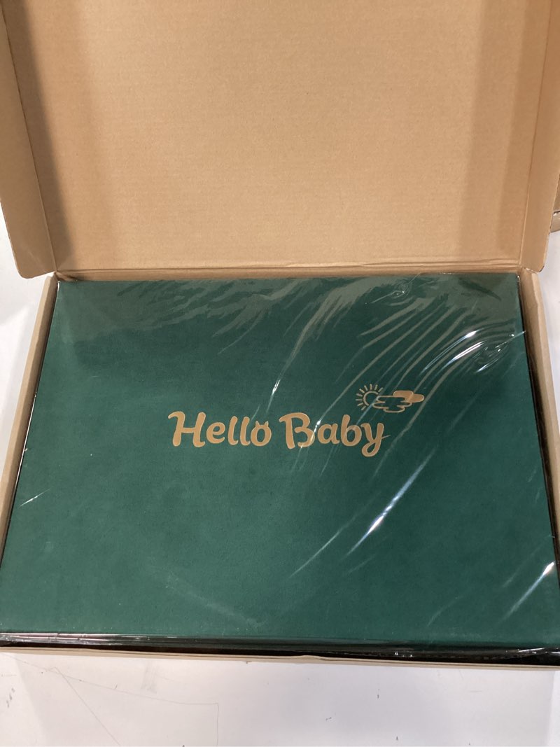 Condition photo showing New/Like New for XKDOUS Velvet Baby Book Keepsake Baby Memory Book First 5 Years Baby Milestone Baby Scrapbook & Photo Albums New Baby Shower Gifts For First Time Mom, Girl Or Boy Gender Neutral Milestone Book Green