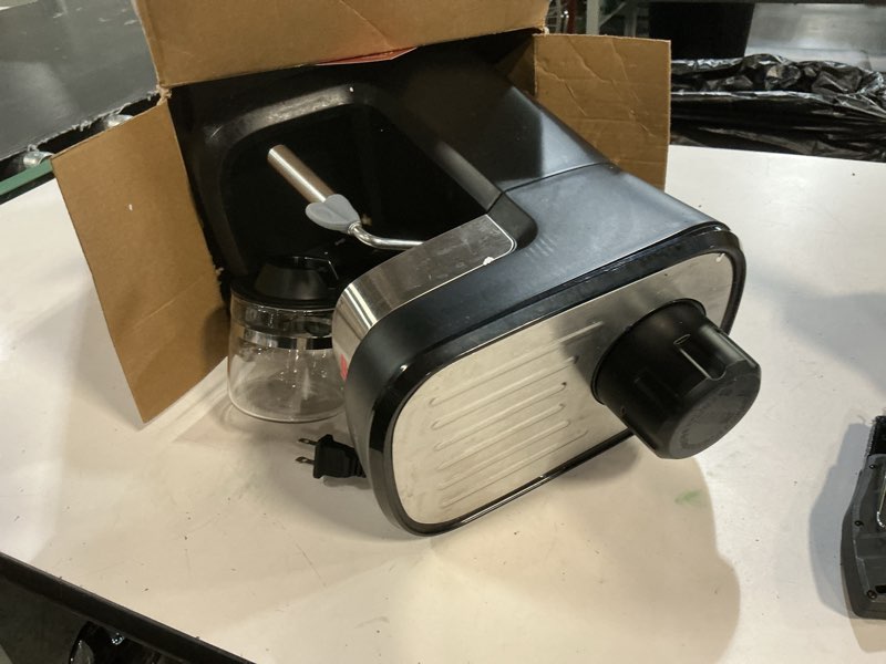 Condition photo showing As Is for reemix espresso machine 6 bar, rich crema coffee maker, auto pressure relief, compact home coffee brewer?? machine, black