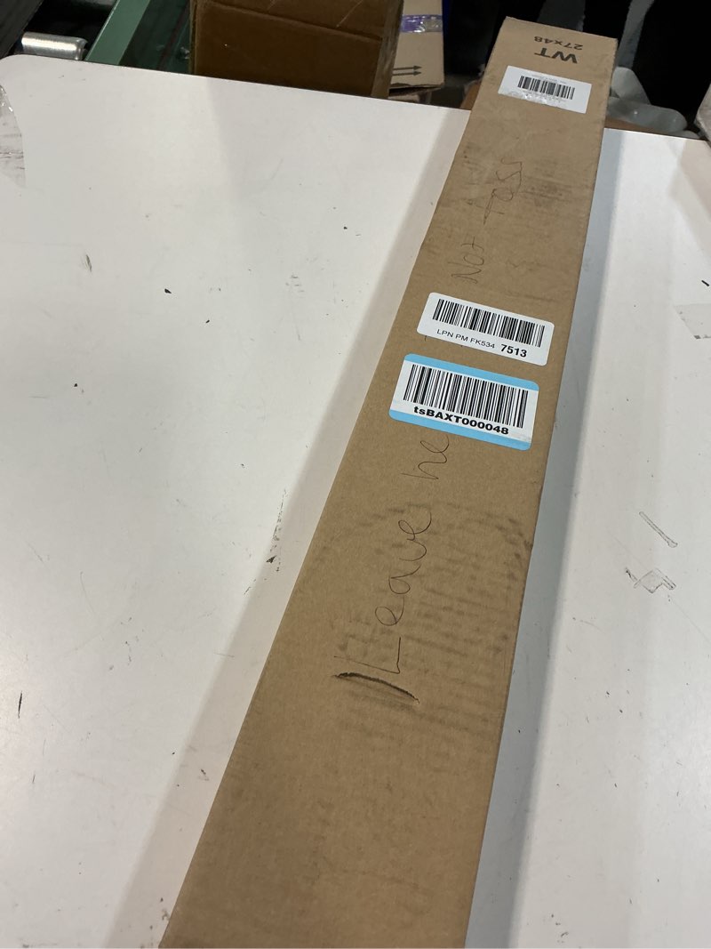 Condition photo showing New/Like New for lazblinds cordless white 1" room darkening vinyl mini blinds, 27" w x 48" h horizontal window blinds for home, cordless shades for indoor windows white 27"w x 48"h