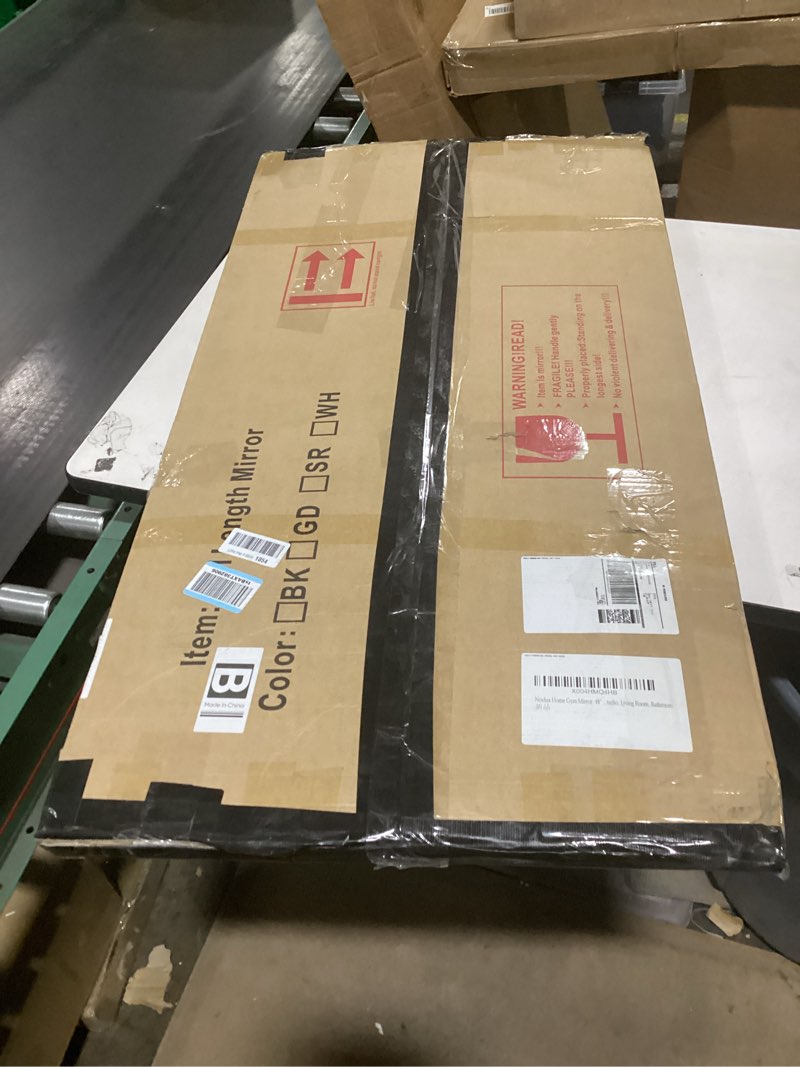 Condition photo showing New/Like New for Home Gym Mirror, 48" x 24" - 2PCS, Large Full Length Mirror Wall Mounted for Yoga, Frameless Tempered Glass Wall Mirrors for Home Gym, Dance Studio, Living Room, Bathroom 48"Lx24"Wx2PCS