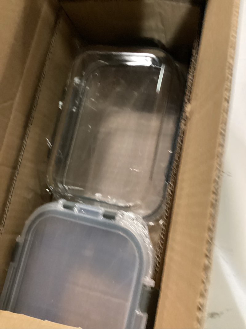 Condition photo showing Good Condition for [8-pack,30 oz]glass meal prep containers,glass food storage containers,airtight lunch containers with lids, microwave, oven, freezer and dishwasher gray