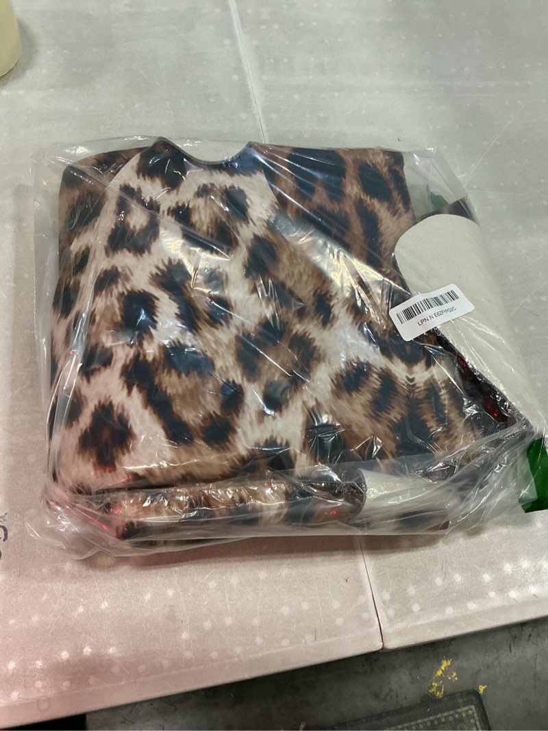 Condition photo showing Good Condition for pettop luxury faux leopard print rug 4.6x5.2 ft - western cheetah area rugs for living room, bedroom, farmhouse - premium western faux fur carpet, non-slip animal hide throw rugs, dark brown leopard brown 4.6x5.2 feet